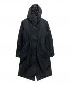AIGLEエーグル）の古着「透湿防水 ロングフーデッドフィッシュテールジャケット　ZBFBL94-PU」｜ブラック