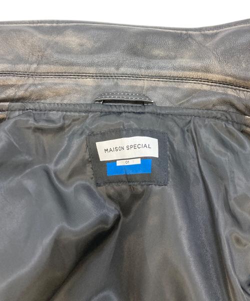 MAISON SPECIAL（メゾンスペシャル）MAISON SPECIAL (メゾンスペシャル) Sheep Leather Tailored Double Rider Jacket ブラック サイズ:SIZE1の古着・服飾アイテム