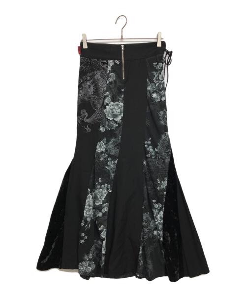OZZON（オッズオン）OZZON (オッズオン) レースアップロングスカート ブラック サイズ:不明の古着・服飾アイテム