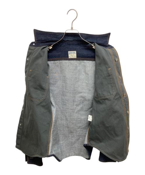 KOJIMA GENES（コジマジーンズ）KOJIMA GENES (コジマジーンズ) コンボ デニム シャツ ジャケット インディゴ×カーキ サイズ:SIZE Mの古着・服飾アイテム