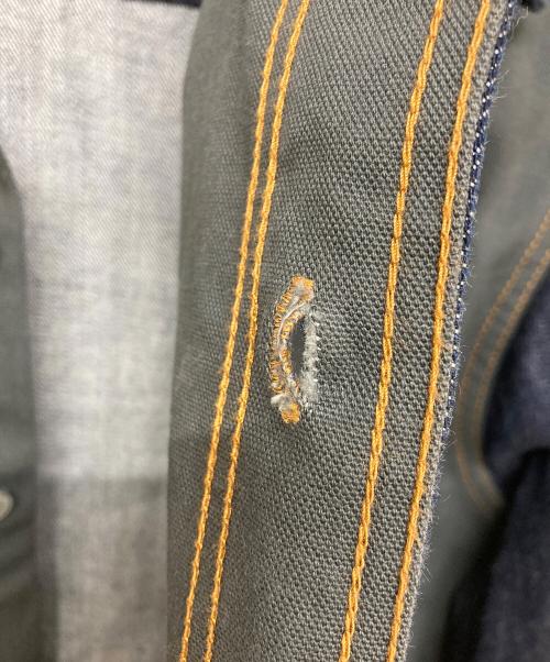 KOJIMA GENES（コジマジーンズ）KOJIMA GENES (コジマジーンズ) コンボ デニム シャツ ジャケット インディゴ×カーキ サイズ:SIZE Mの古着・服飾アイテム