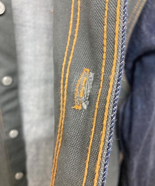 KOJIMA GENES（コジマジーンズ）KOJIMA GENES (コジマジーンズ) コンボ デニム シャツ ジャケット インディゴ×カーキ サイズ:SIZE Mの古着・服飾アイテム