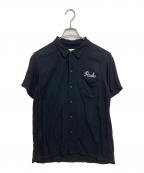 RUDE GALLERYルードギャラリー）の古着「刺繍アロハオープンカラーシャツ」｜ブラック