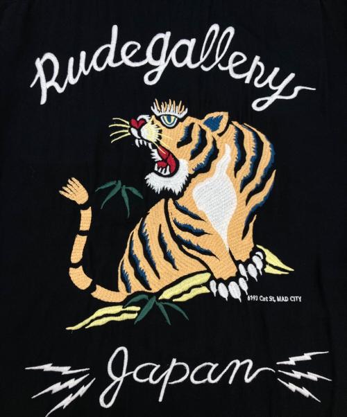 RUDE GALLERY（ルードギャラリー）RUDE GALLERY (ルードギャラリー) 刺繍アロハオープンカラーシャツ ブラック サイズ:SIZE 3の古着・服飾アイテム