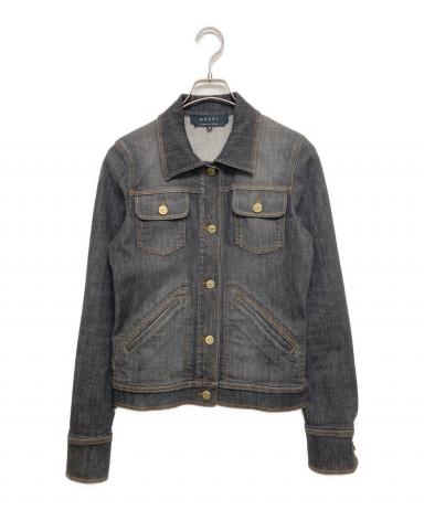 中古・古着通販】GUCCI (グッチ) デニムジャケット ブラック サイズ