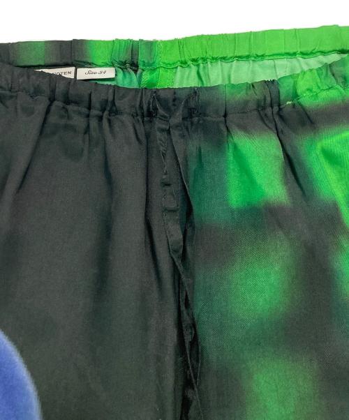DRIES VAN NOTEN（ドリスヴァンノッテン）DRIES VAN NOTEN (ドリスヴァンノッテン) LEN LYE (レン・ライ) レンライ グラフィックプリント イージーパンツ グリーン サイズ:SIZE34の古着・服飾アイテム
