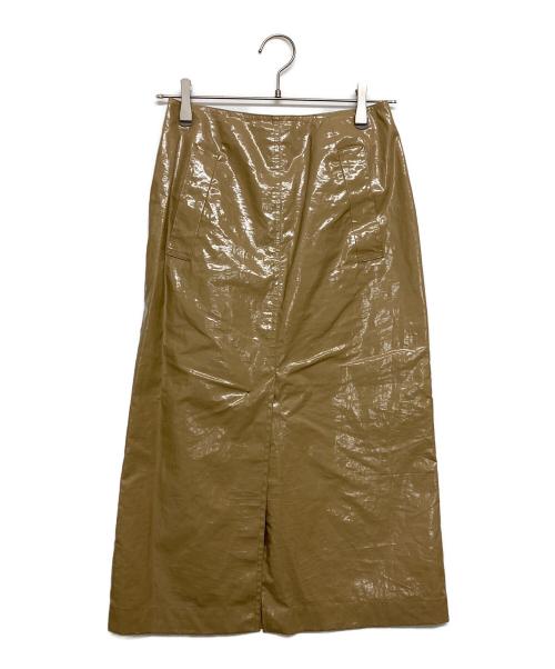 AURALEE（オーラリー）AURALEE (オーラリー) リネン樹脂加工タイトスカート/LINEN ENAMEL LAMINATE SKIRT ベージュ サイズ:SIZE0の古着・服飾アイテム