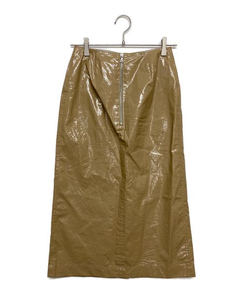 AURALEE（オーラリー）AURALEE (オーラリー) リネン樹脂加工タイトスカート/LINEN ENAMEL LAMINATE SKIRT ベージュ サイズ:SIZE0の古着・服飾アイテム