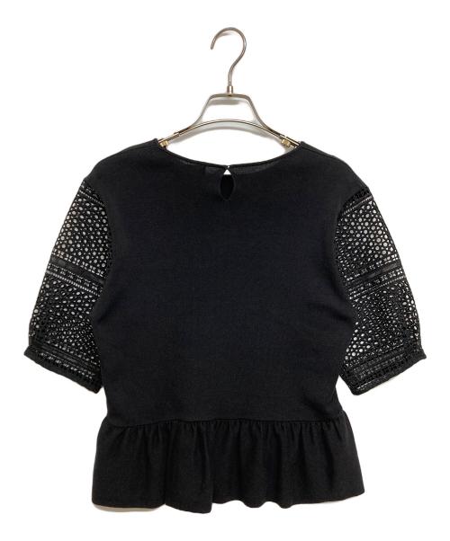 BALLSEY（ボールジィ）BALLSEY (ボールジィ) レースコンビ ペプラムプルオーバー ブラック サイズ:SIZE Sの古着・服飾アイテム