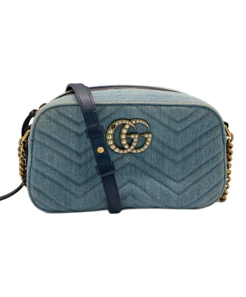 GUCCI（グッチ）GUCCI (グッチ) デニム スモール ショルダーバッグ インディゴ サイズ:実寸サイズを参照してくださいの古着・服飾アイテム