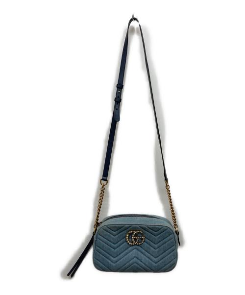 GUCCI（グッチ）GUCCI (グッチ) デニム スモール ショルダーバッグ インディゴ サイズ:実寸サイズを参照してくださいの古着・服飾アイテム