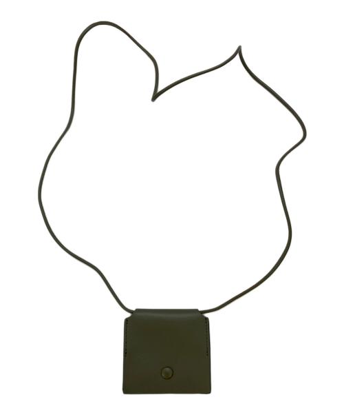 Acne studios（アクネ ストゥディオズ）Acne studios (アクネ ストゥディオズ) レザーネックミニコインケース グリーンの古着・服飾アイテム