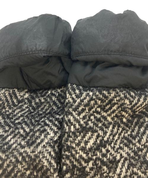 MOORER（ムーレー）MOORER (ムーレー) ツイード切替ダウンコート　OME6205103C ブラック サイズ:SIZE42の古着・服飾アイテム