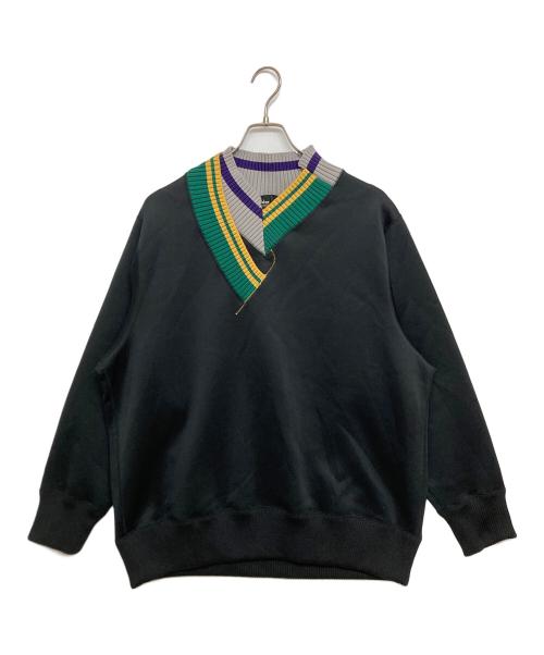 KOLOR（カラー）KOLOR (カラー) P/R/P MIX V-NECK SWEAT／ダンボールニット ブラック サイズ:SIZE2の古着・服飾アイテム
