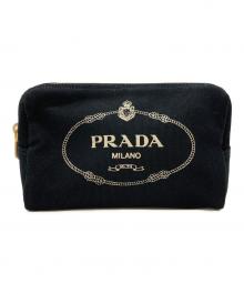 PRADA（プラダ）の古着「カナパ ロゴキャンバスコスメポーチ」｜ブラック