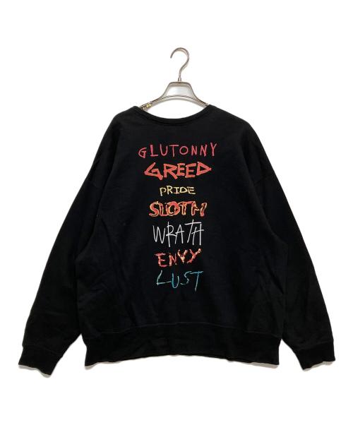 SAINT MICHAEL（セントマイケル）SAINT MICHAEL (セントマイケル) SEVEN DEADLY CRW N SWT/7 DEADLYスウェット　SM-HR8-0000-044 ブラック サイズ:SIZE XLの古着・服飾アイテム