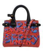 BURBERRYバーバリー）の古着「Small Banner Graffiti Tote」｜レッド