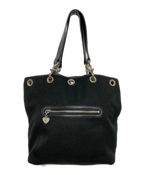 BURBERRY BLUE LABEL（バーバリー ブルー レーベル）BURBERRY BLUE LABEL (バーバリー ブルー レーベル) ポーチ付リングディテールハンドバッグ ブラック サイズ:実寸サイズをご参照下さい。の古着・服飾アイテム