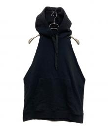 BURBERRY LONDON（バーバリーロンドン）の古着「バックプリントノースリーブパーカー」｜ブラック