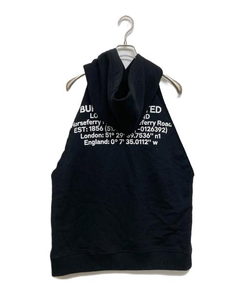 BURBERRY LONDON（バーバリーロンドン）BURBERRY LONDON (バーバリーロンドン) バックプリントノースリーブパーカー ブラック サイズ:SIZE Sの古着・服飾アイテム