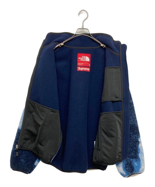 SUPREME（シュプリーム）SUPREME (シュプリーム) THE NORTH FACE (ザ ノース フェイス) Bleached Denim Print Fleece Jacket ブルー サイズ:SIZE Mの古着・服飾アイテム