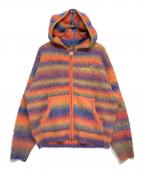 WOKE EDGEウォーク エッジ）の古着「GRADATION MOHAIR ZIP KNIT」｜オレンジ