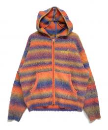 WOKE EDGE（ウォーク エッジ）の古着「GRADATION MOHAIR ZIP KNIT」｜オレンジ