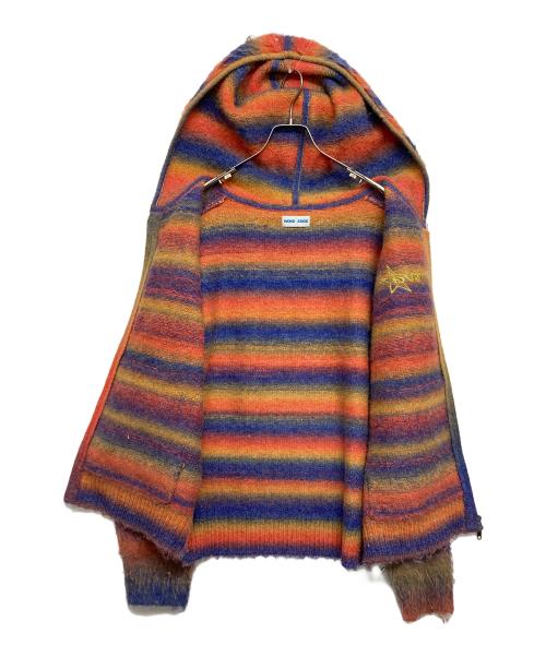 WOKE EDGE（ウォーク エッジ）WOKE EDGE (ウォーク エッジ) GRADATION MOHAIR ZIP KNIT オレンジ サイズ:SIZE Mの古着・服飾アイテム