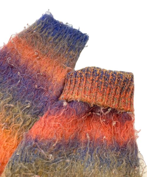 WOKE EDGE（ウォーク エッジ）WOKE EDGE (ウォーク エッジ) GRADATION MOHAIR ZIP KNIT オレンジ サイズ:SIZE Mの古着・服飾アイテム