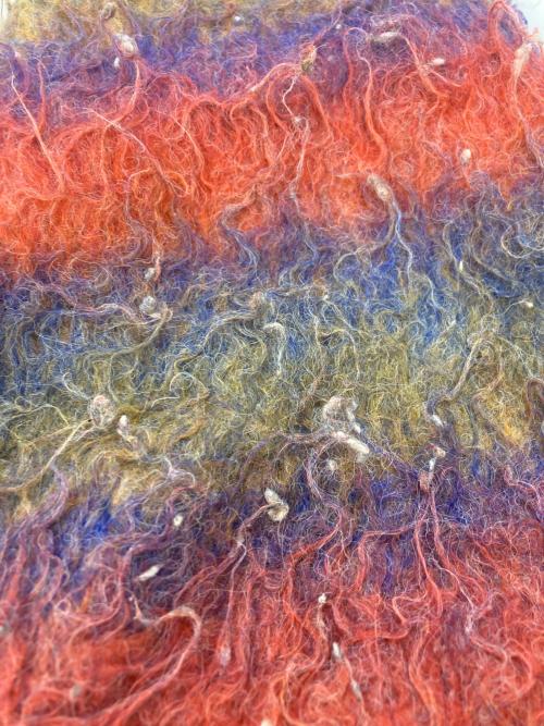 WOKE EDGE（ウォーク エッジ）WOKE EDGE (ウォーク エッジ) GRADATION MOHAIR ZIP KNIT オレンジ サイズ:SIZE Mの古着・服飾アイテム