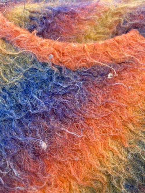 WOKE EDGE（ウォーク エッジ）WOKE EDGE (ウォーク エッジ) GRADATION MOHAIR ZIP KNIT オレンジ サイズ:SIZE Mの古着・服飾アイテム
