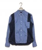 COMME des GARCONS HOMMEコムデギャルソン オム）の古着「ギンガムドッキングシャツ」｜ネイビー×ブルー