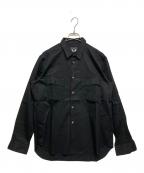 COMME des GARCONS HOMME PLUSコムデギャルソンオムプリュス）の古着「メタルボタンミリタリーポケットアーミーシャツ」｜ブラック