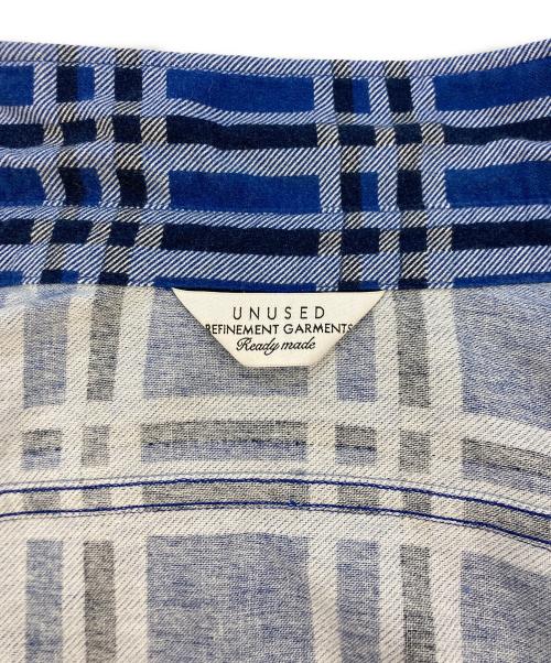UNUSED（アンユーズド）UNUSED (アンユーズド) コットンBIGチェックシャツ ネイビー サイズ:SIZE2の古着・服飾アイテム