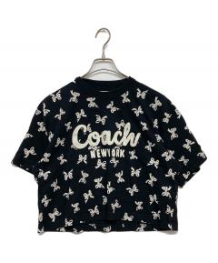 ✦極美品✦COACH　お花プリント&刺繍Tシャツ 中古・古着通販】COACH (コーチ) フラワープリントロゴTシャツ