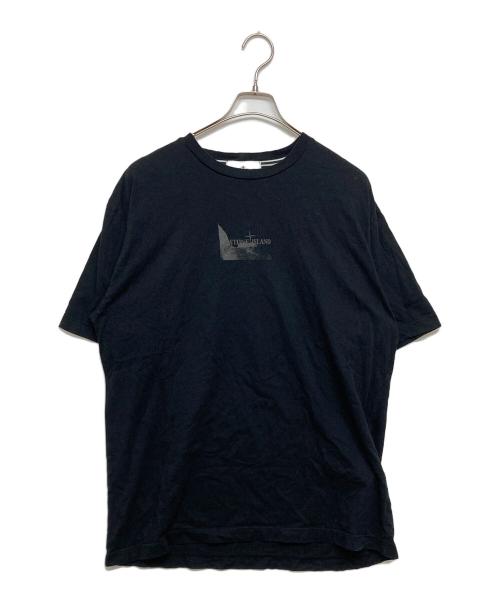 STONE ISLAND（ストーンアイランド）STONE ISLAND (ストーンアイランド) ロゴプリントTシャツ ブラック サイズ:SIZE Lの古着・服飾アイテム