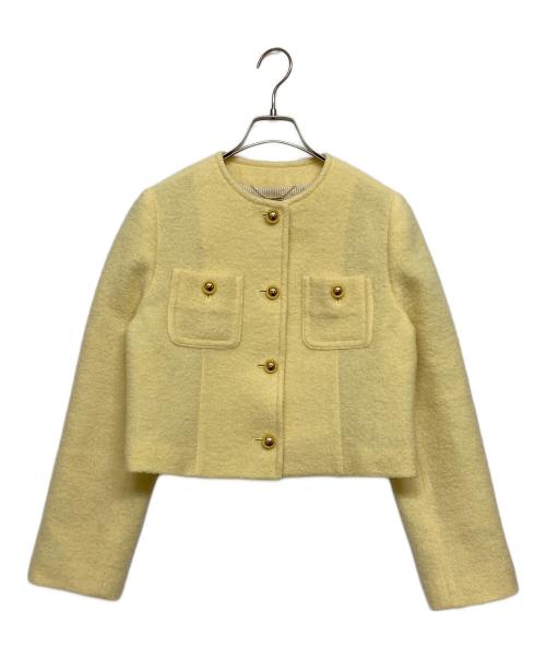 allureville（アルアバイル）allureville (アルアバイル) ブークレーノーカラージャケット イエロー サイズ:SIZE2の古着・服飾アイテム
