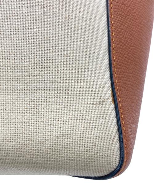 Valextra（ヴァレクストラ）Valextra (ヴァレクストラ) キャンバスショッピングバッグ ブラウン×ベージュ サイズ:実寸サイズをご参照下さい。の古着・服飾アイテム