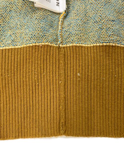 CABAN（キャバン）CABAN (キャバン) コットンカシミヤストレッチ ジャカードプリントVネックカーディガン　39-02-51-02001 イエロー×オレンジ サイズ:SIZE FREEの古着・服飾アイテム