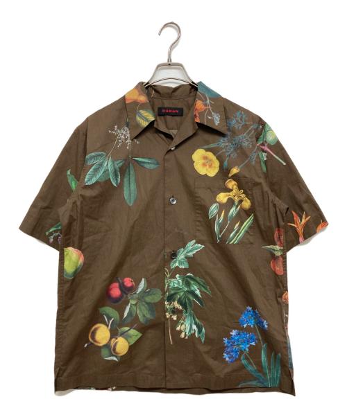 CABAN（キャバン）CABAN (キャバン) Green Showerプリント ハーフスリーブシャツ ブラウン サイズ:SIZE Sの古着・服飾アイテム