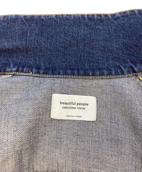 beautiful people（ビューティフルピープル）beautiful people (ビューティフルピープル) double-end selvedge bleach denim blouson インディゴ サイズ:SIZE36の古着・服飾アイテム