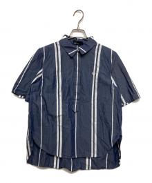 FRED PERRY（フレッドペリー）の古着「POストライプシャツ」｜ネイビー