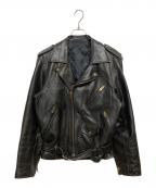 Y'S for men RED RABELワイズフォーメン レッドレーベル）の古着「裏地キルティング カウレザー ダブルライダースジャケット」｜ブラック