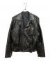 Y'S for men RED RABEL（ワイズフォーメン レッドレーベル）の古着「裏地キルティング カウレザー ダブルライダースジャケット」｜ブラック
