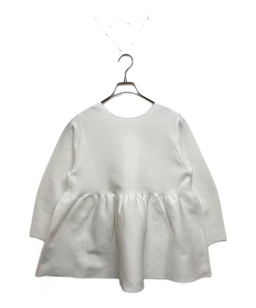 UNFILO（アンフィーロ）UNFILO (アンフィーロ) VERY (ヴェリィ) 2WAY ペプラムカーディガン ホワイト サイズ:SIZE Mの古着・服飾アイテム