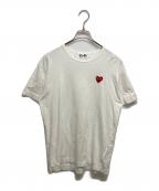 PLAY COMME des GARCONSプレイコムデギャルソン）の古着「ハートワッペンTシャツ」｜ホワイト