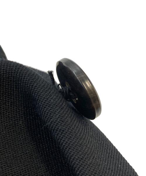 BLACK COMME des GARCONS（ブラックコムデギャルソン）BLACK COMME des GARCONS (ブラックコムデギャルソン) ウールギャバ丸襟ロングジャケット ブラック サイズ:SIZE Lの古着・服飾アイテム