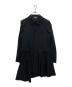 BLACK COMME des GARCONS（ブラックコムデギャルソン）の古着「ウールギャバ丸襟ロングジャケット」｜ブラック