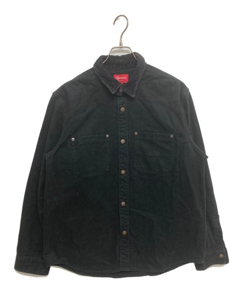 SUPREME（シュプリーム）SUPREME (シュプリーム) Script Canvas Snap Shirt ブラック サイズ:SIZE Lの古着・服飾アイテム