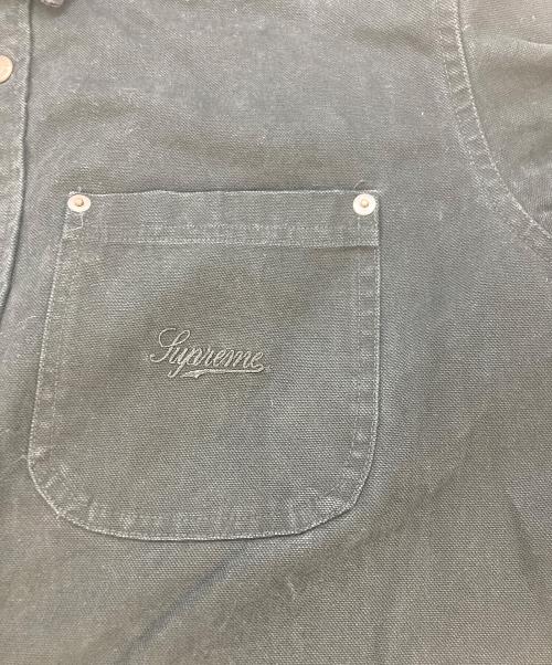 SUPREME（シュプリーム）SUPREME (シュプリーム) Script Canvas Snap Shirt ブラック サイズ:SIZE Lの古着・服飾アイテム